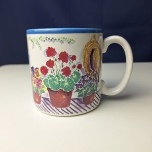 Vintage 1997 Flowers Inc Balloons Coffee Mug H Beaug Art Designs Flowers Garden